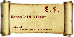 Rosenfeld Viktor névjegykártya